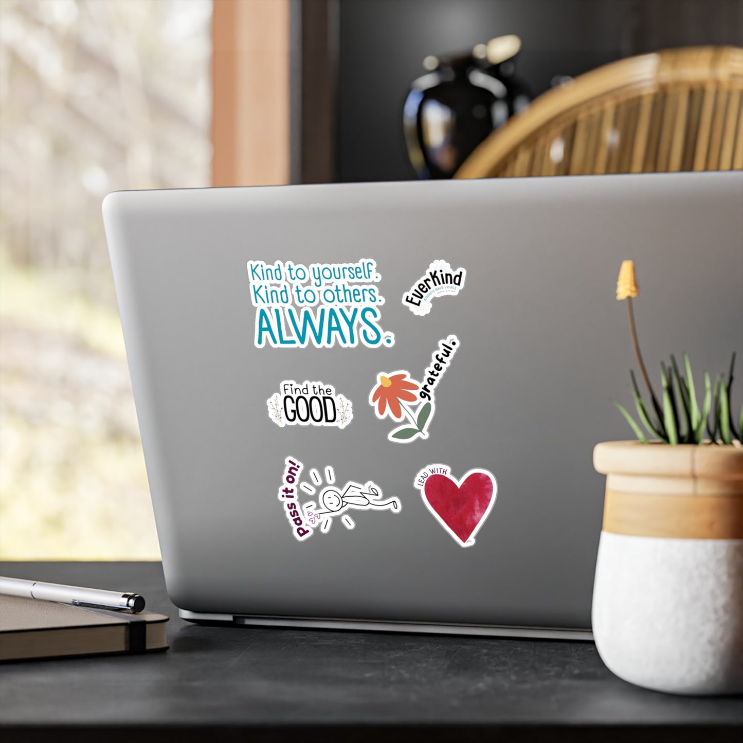 Kindness & Positivity Sticker Sheet – Inspirational Quote Stickers Gift