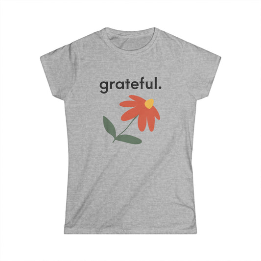 'grateful.' Women's Softstyle Tee