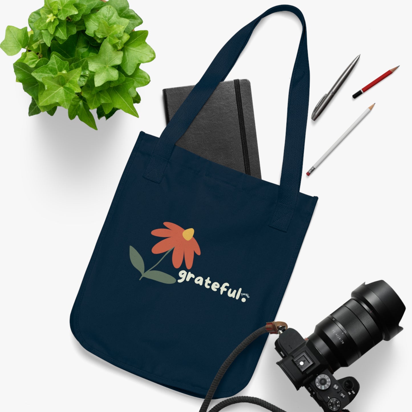 "grateful." Organic Canvas Tote Bag
