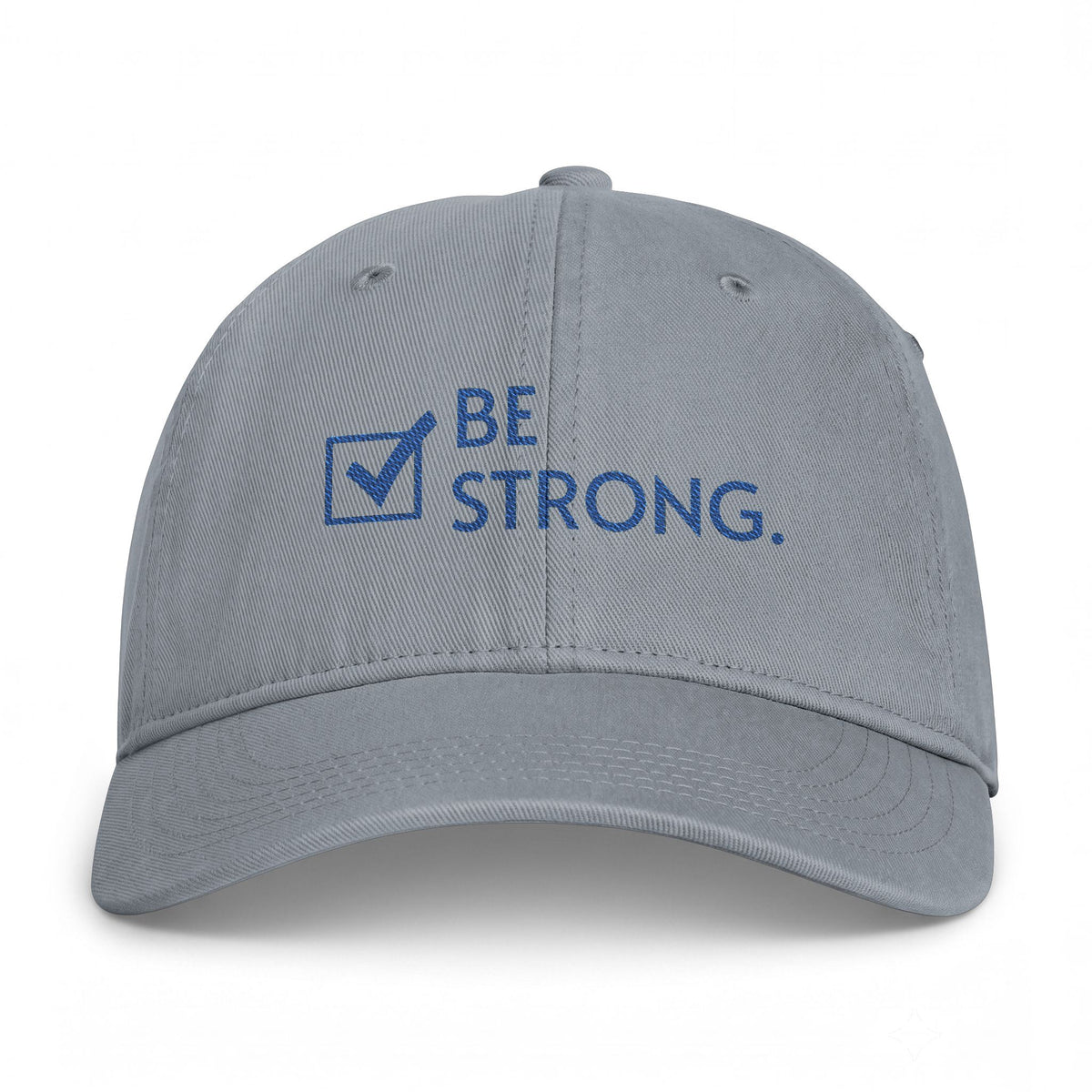 "BE STRONG." Embroidered Washed Coastal Baseball Cap
