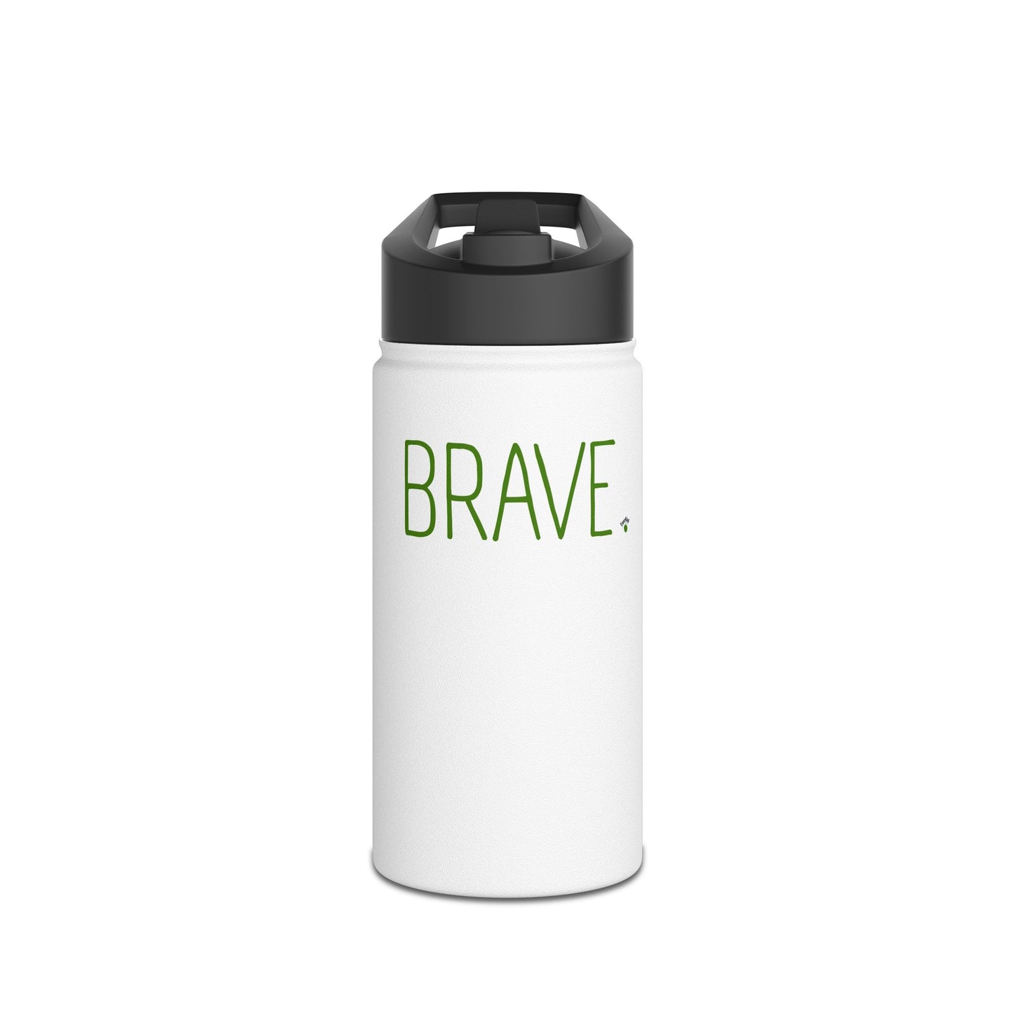 "BRAVE." Stainless Steel Water Bottle — Inspirational Insulated Bottle, Eco Friendly