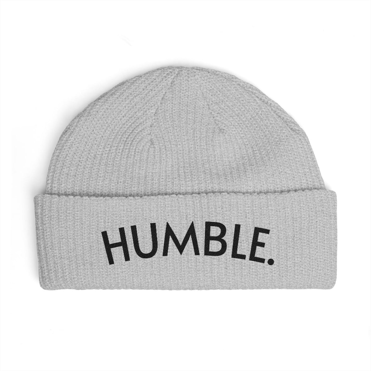 "HUMBLE." Embroidered Cuff Fisherman Beanie