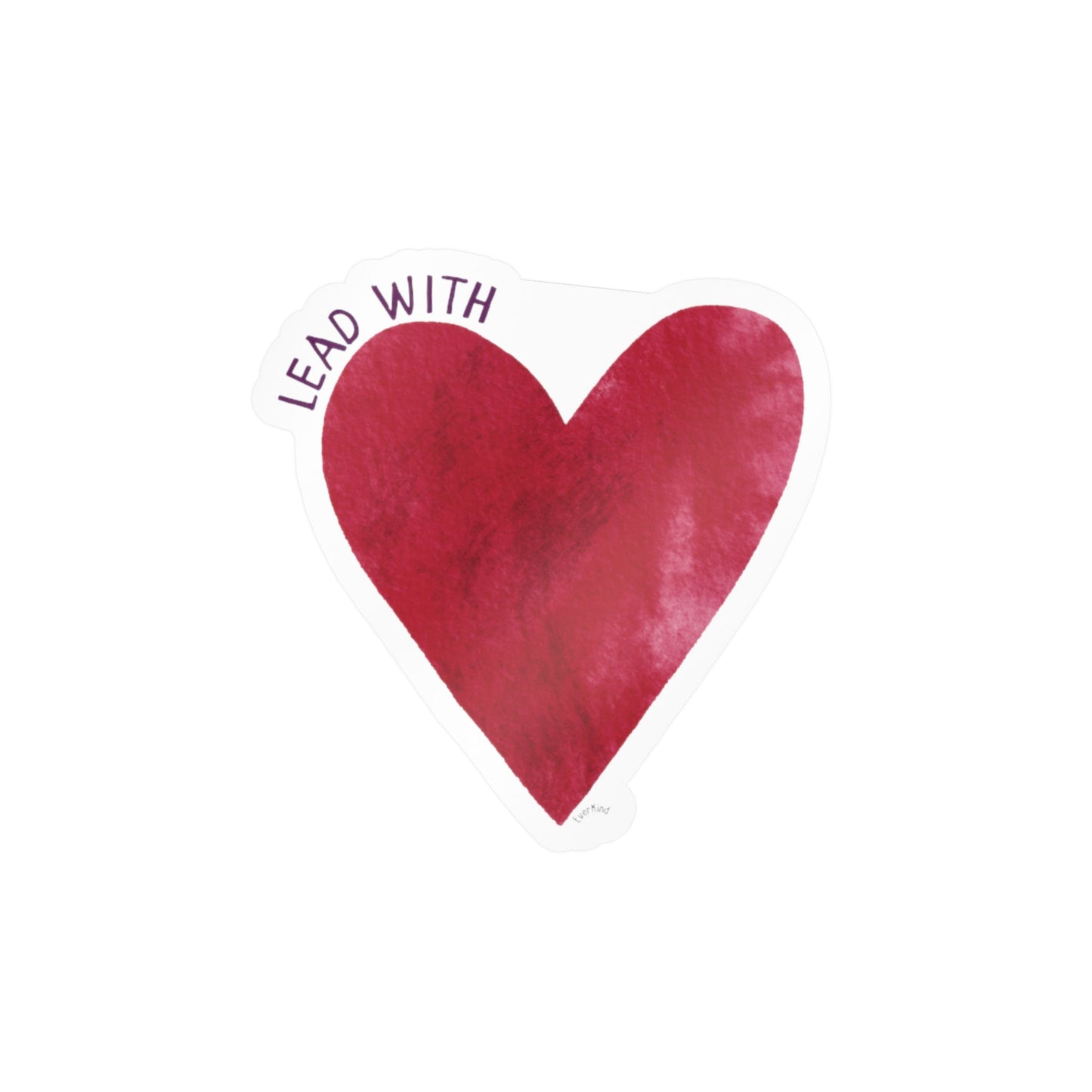 Lead With Love Heart Vinyl Sticker Set — Kiss-Cut Red Heart Decals