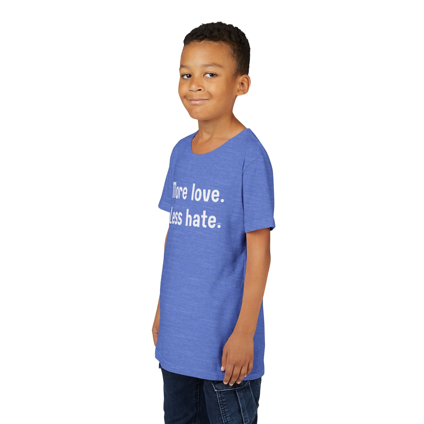 "More love. Less hate." Inspirational Kids T-Shirt