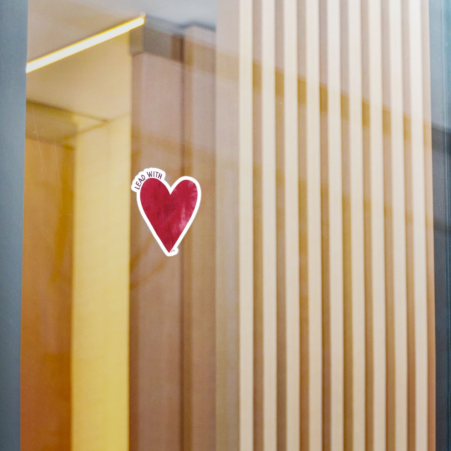 Lead With Love Heart Vinyl Sticker Set — Kiss-Cut Red Heart Decals
