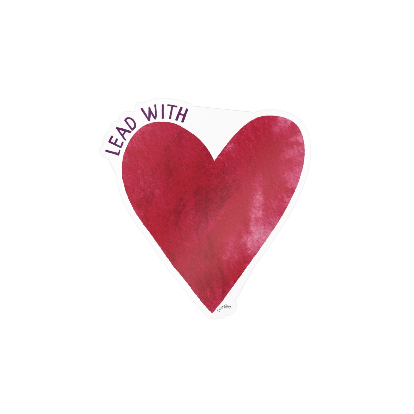 Lead With Love Heart Vinyl Sticker Set — Kiss-Cut Red Heart Decals