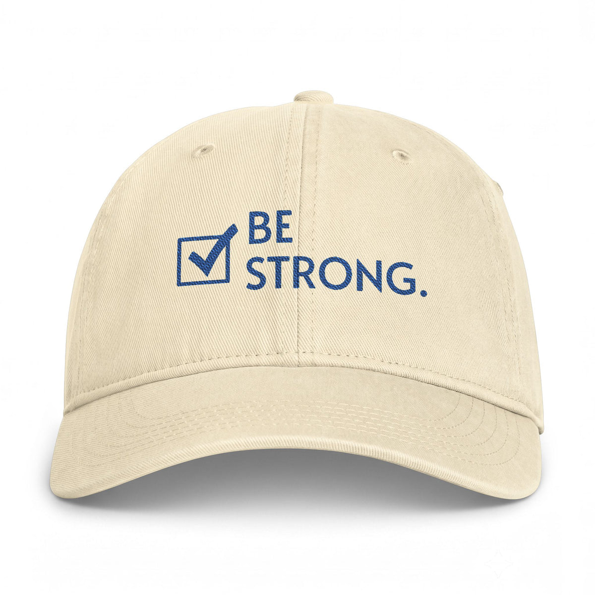 "BE STRONG." Embroidered Washed Coastal Baseball Cap