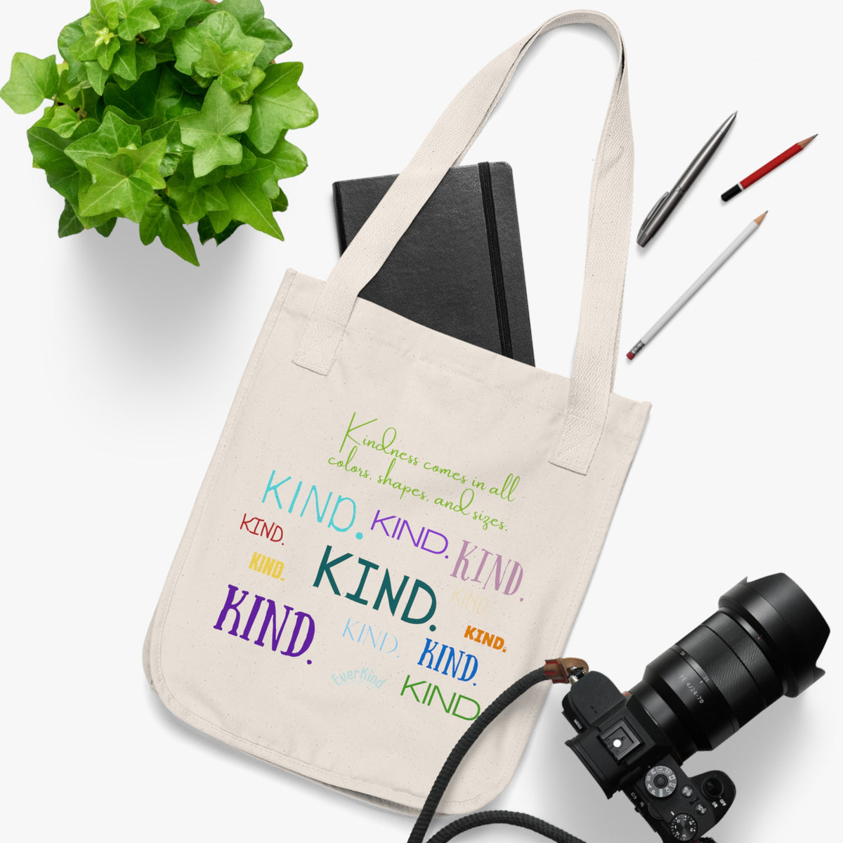 "Kind." Multi-Color Organic Cotton Tote Bag