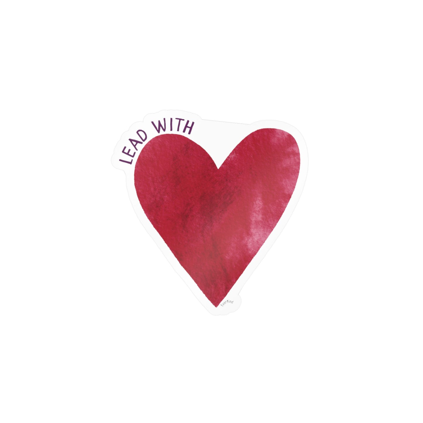 Lead With Love Heart Vinyl Sticker Set — Kiss-Cut Red Heart Decals