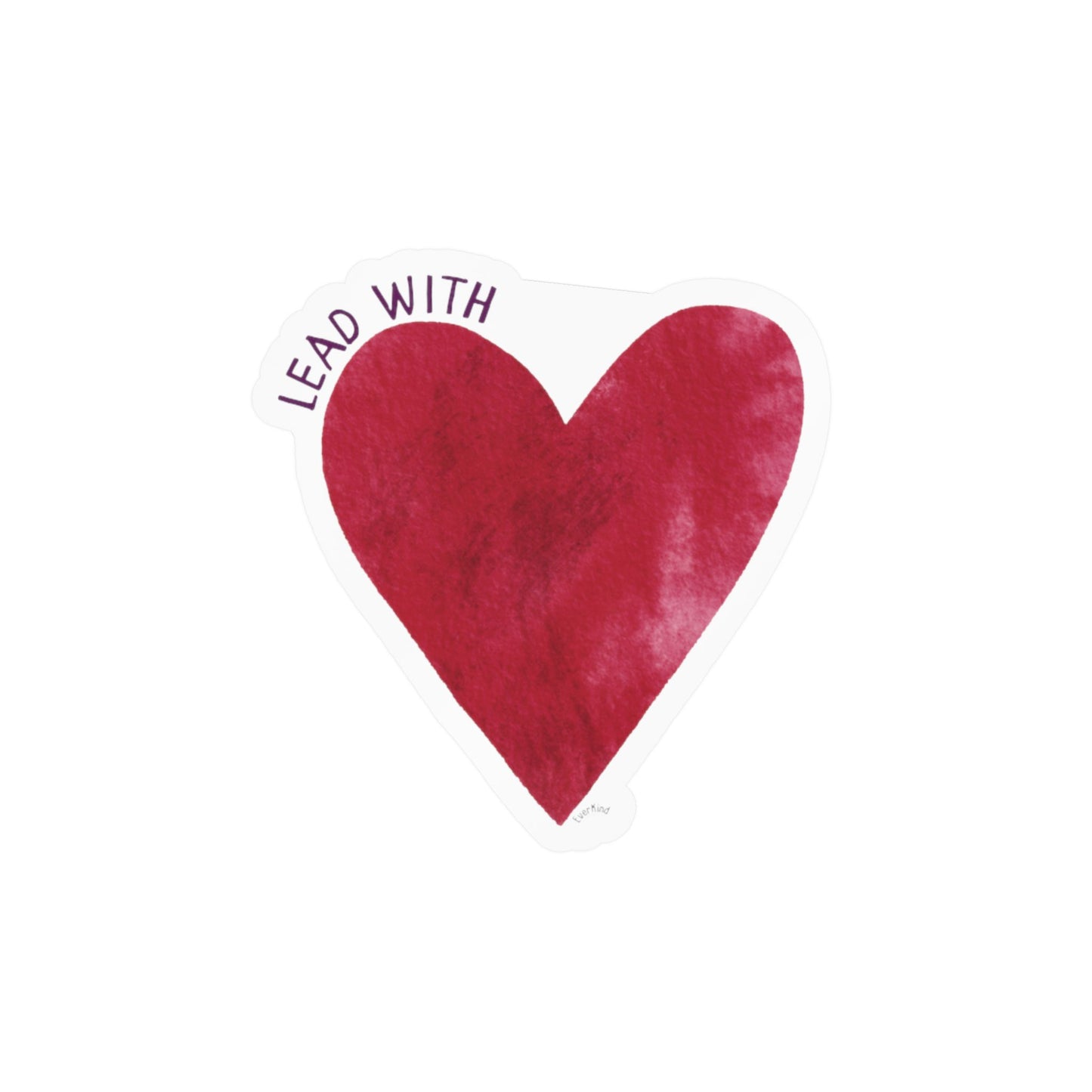 Lead With Love Heart Vinyl Sticker Set — Kiss-Cut Red Heart Decals