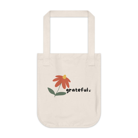 "grateful." Organic Canvas Tote Bag