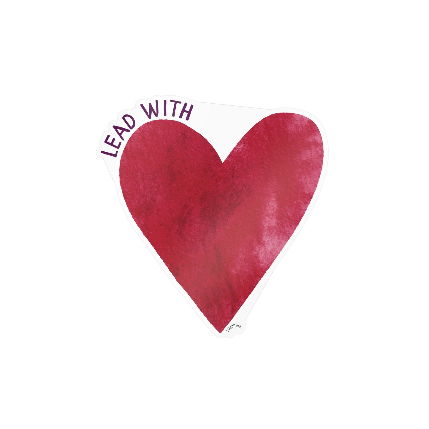Lead With Love Heart Vinyl Sticker Set — Kiss-Cut Red Heart Decals