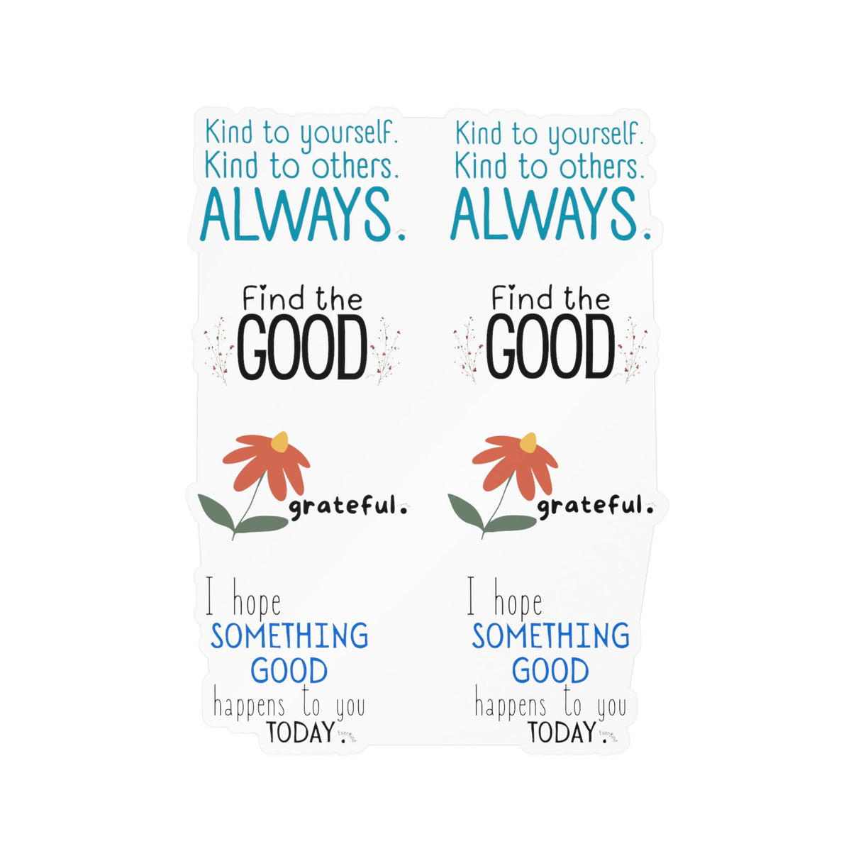 Kindness & Positivity Sticker Sheet – Inspirational Quote Stickers Gift
