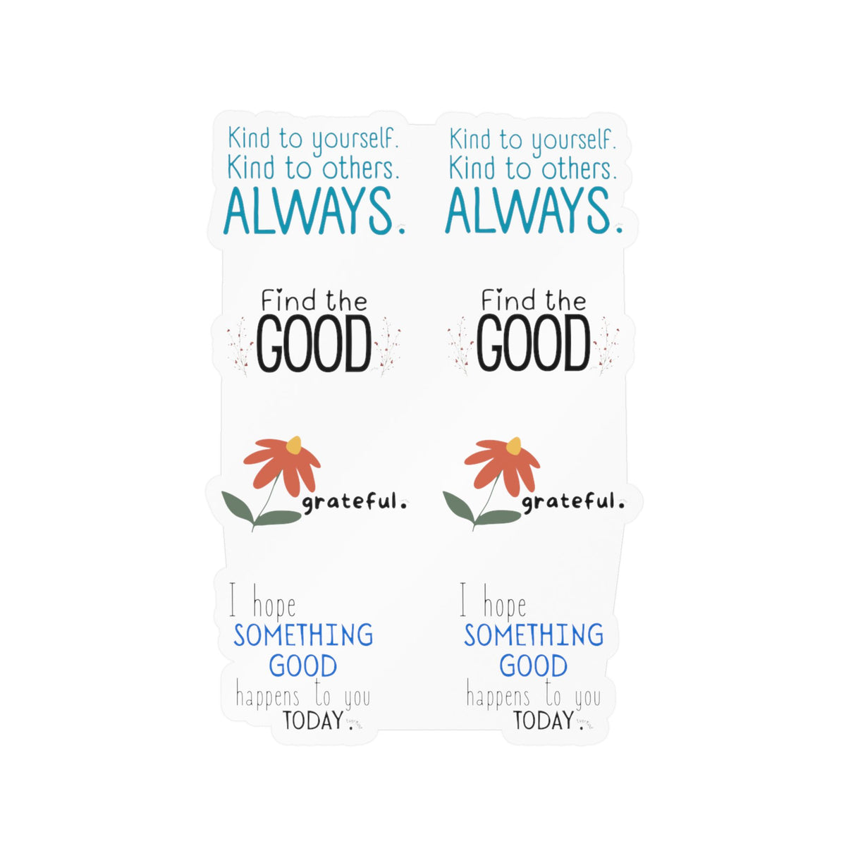 Kindness & Positivity Sticker Sheet – Inspirational Quote Stickers Gift