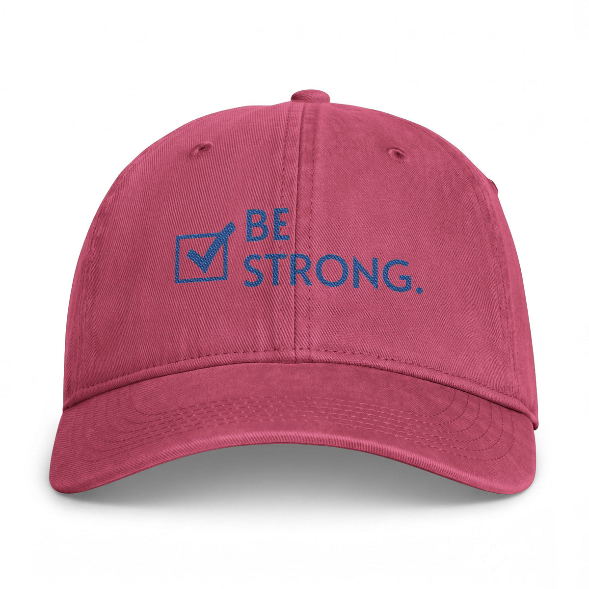 "BE STRONG." Embroidered Washed Coastal Baseball Cap