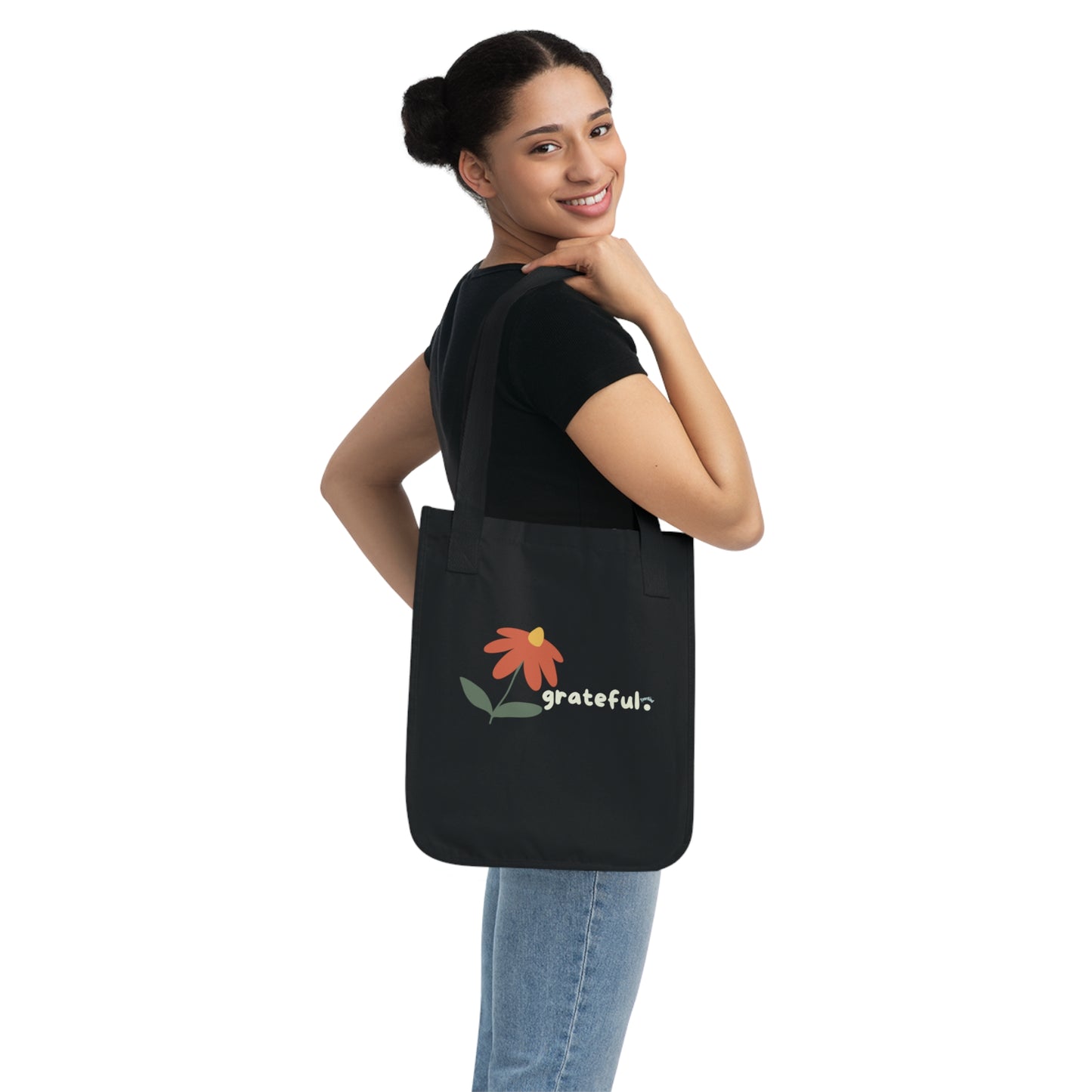 "grateful." Organic Canvas Tote Bag