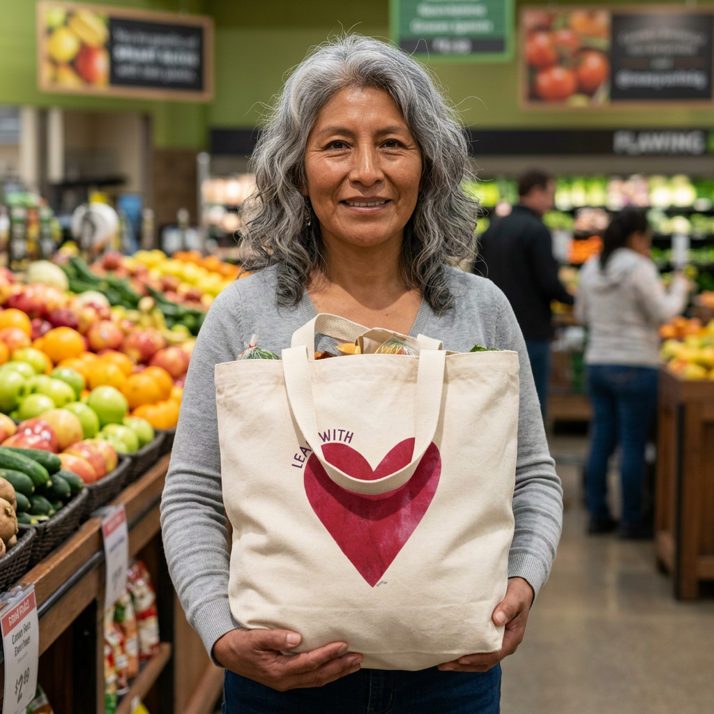 "Lead with love" Organic Canvas Tote Bag