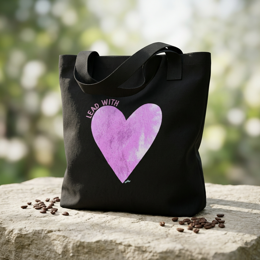 "Lead with love" Organic Canvas Tote Bag