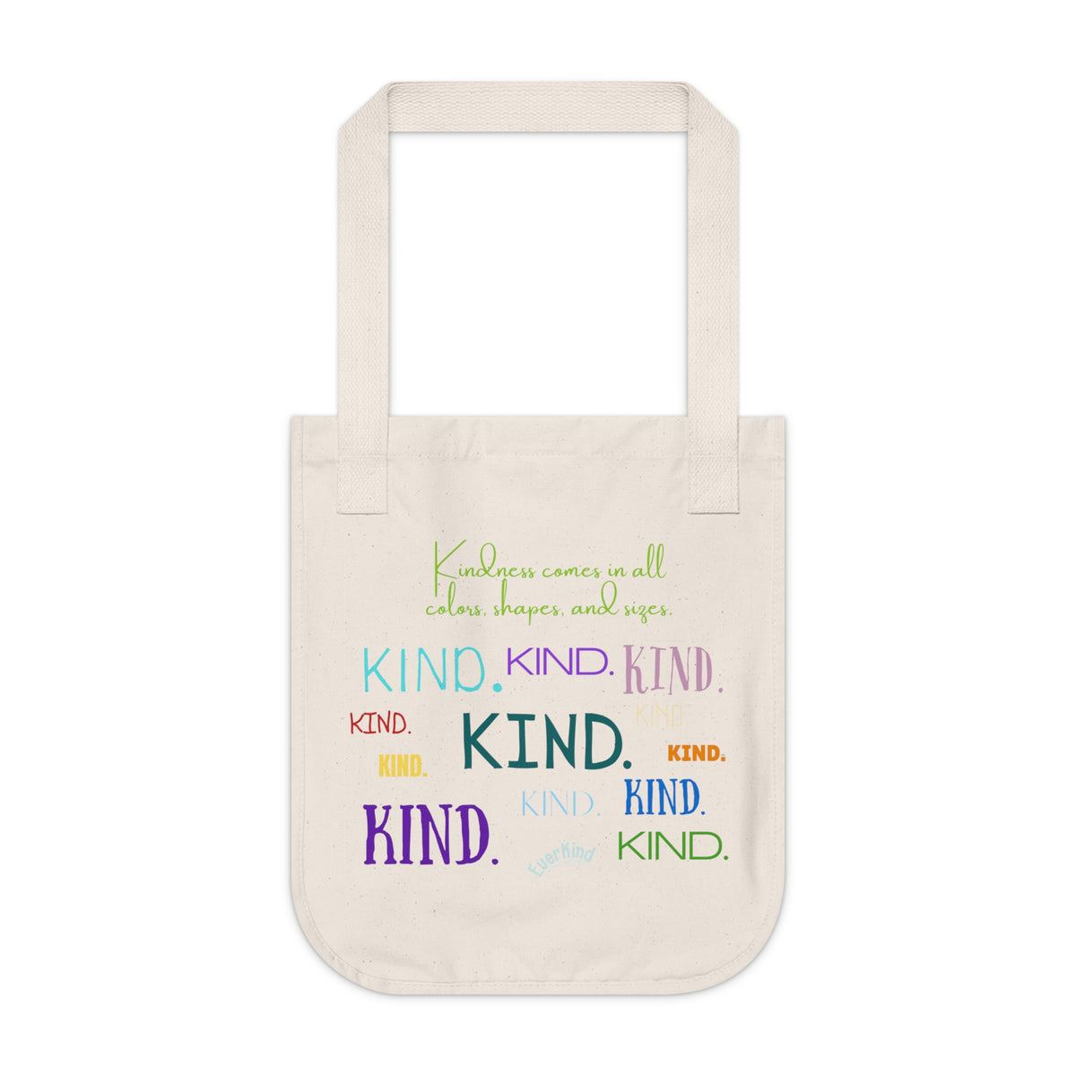 "Kind." Multi-Color Organic Cotton Tote Bag