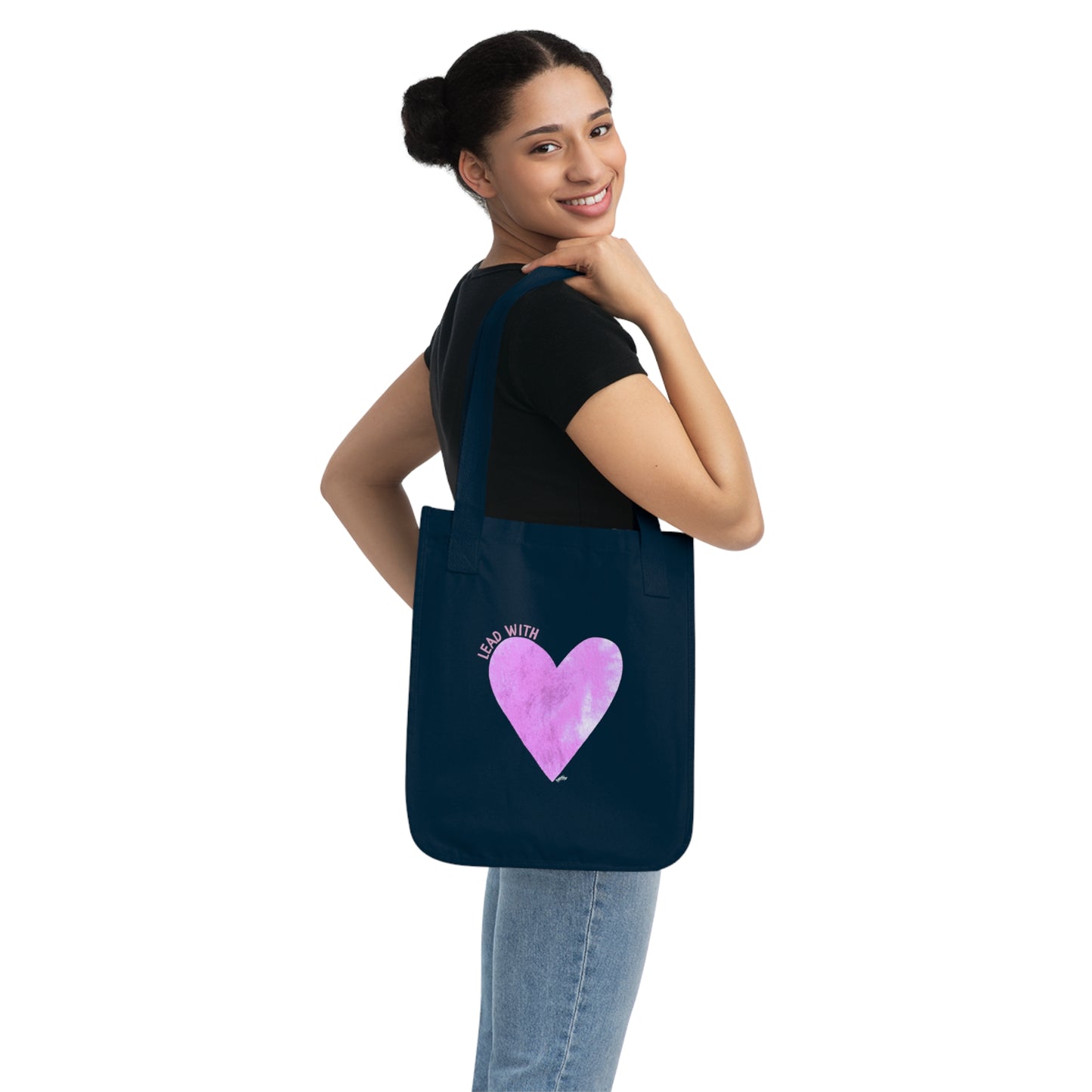 "Lead with love" Organic Canvas Tote Bag
