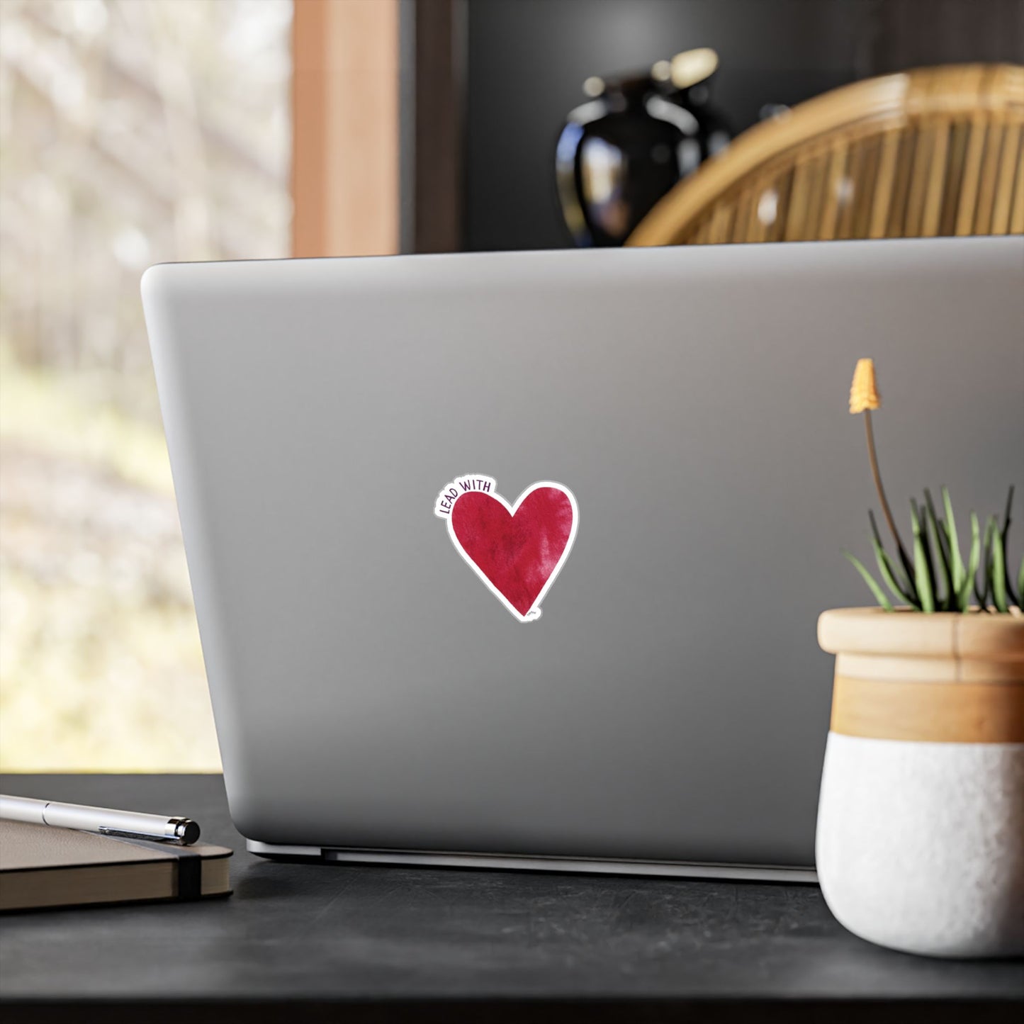 Lead With Love Heart Vinyl Sticker Set — Kiss-Cut Red Heart Decals