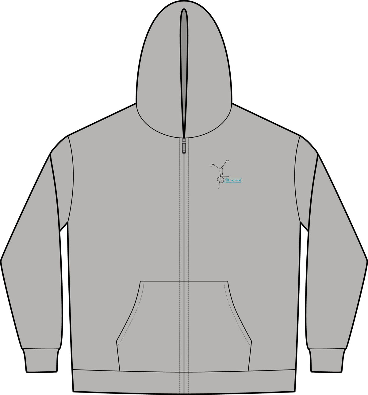 "¡Hola, hola!" Sudadera con cremallera para mujeres