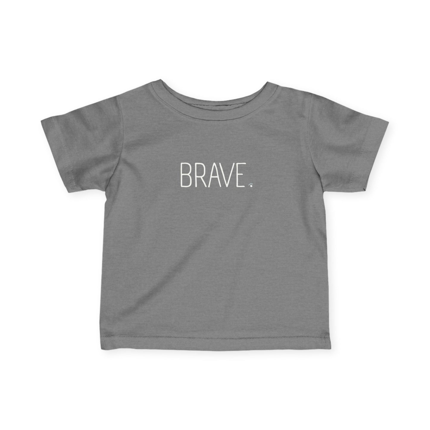 "BRAVE." Minimalist Baby Shirt, Newborn Toddler Inspirational Top