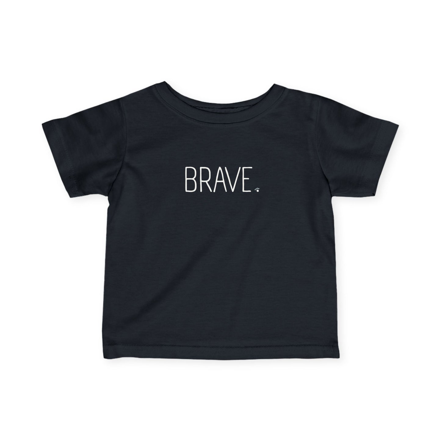 "BRAVE." Minimalist Baby Shirt, Newborn Toddler Inspirational Top