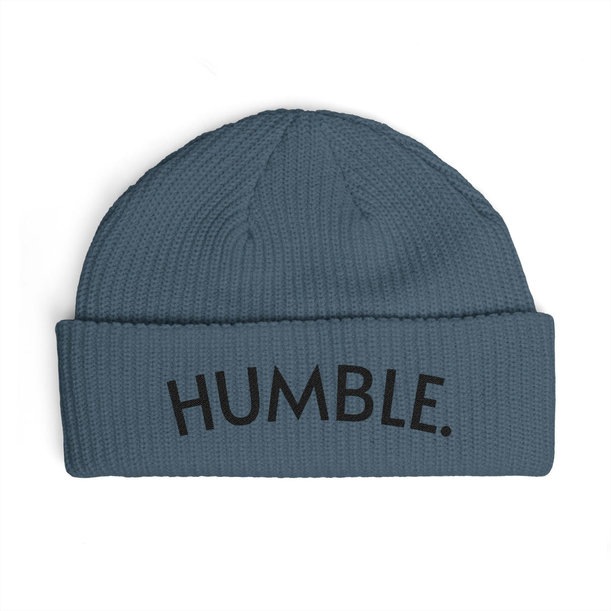 "HUMBLE." Embroidered Cuff Fisherman Beanie