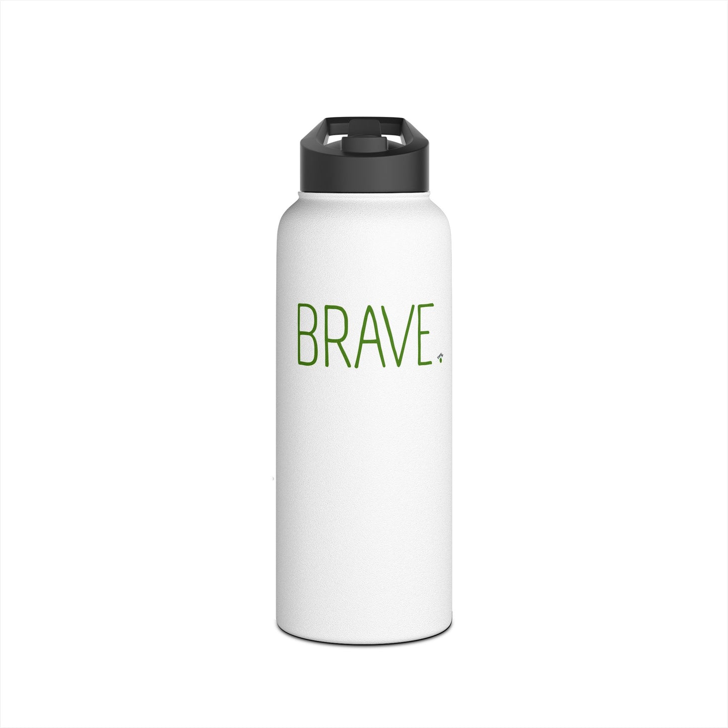 "BRAVE." Stainless Steel Water Bottle — Inspirational Insulated Bottle, Eco Friendly