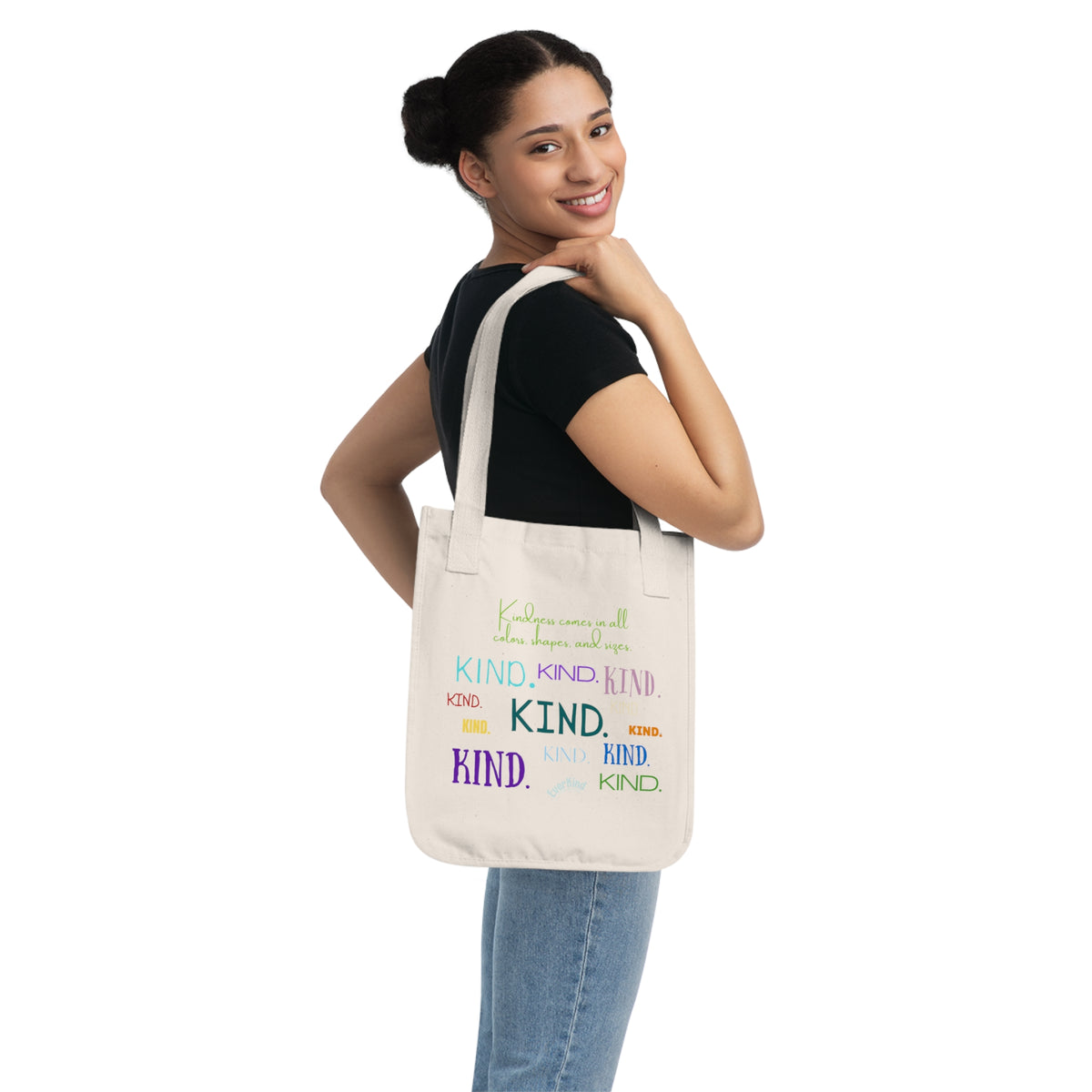 "Kind." Multi-Color Organic Cotton Tote Bag