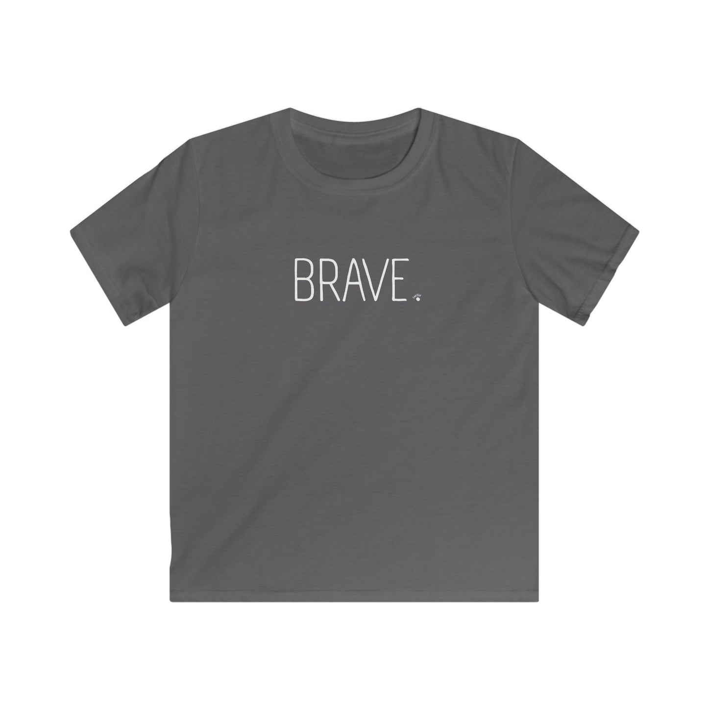 "BRAVE." Kids Tee – Minimalist T-Shirt Big Message
