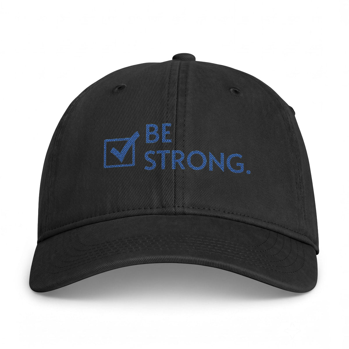 "BE STRONG." Embroidered Washed Coastal Baseball Cap