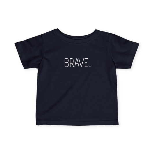 "BRAVE." Minimalist Baby Shirt, Newborn Toddler Inspirational Top