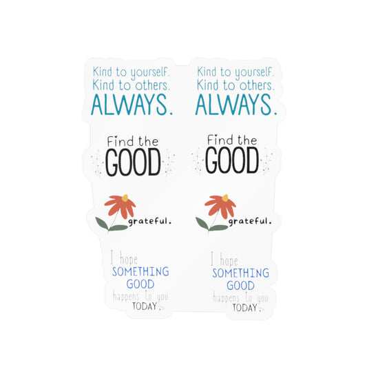 Kindness & Positivity Sticker Sheet – Inspirational Quote Stickers Gift